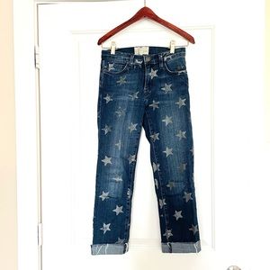 Current Elliot mid-rise star print boyfriend jeans